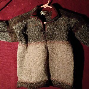 Intiwara Alpaca Handmade Pull Over 1/4 zip Sweater childrens large